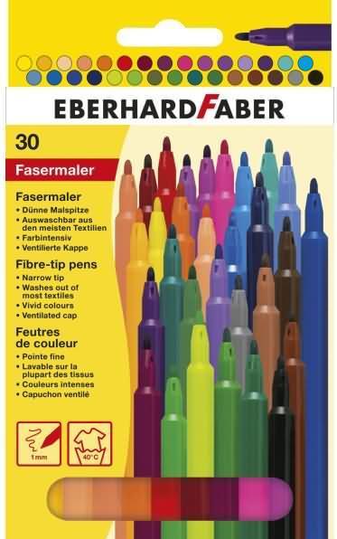 Image du produit EberhardFaber Feutre de coloriage fin, étui carton de 30 pièces (Multicolore, 30 x)