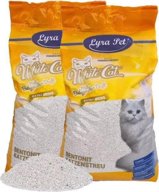 Produktbild Lyra Pet White Cat Katzenstreu mit Babypuderduft (Klumpend, Parfümiert, 27 kg)