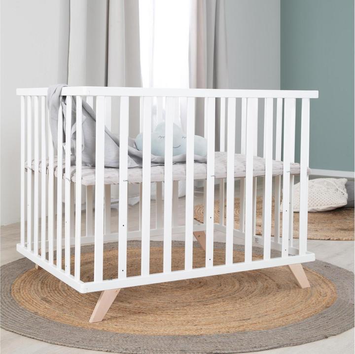Produktbild Roba Laufgitter mit Holzfüssen Lil Planet Weiss 75 x 100 cm (75 cm, 100 cm, Mischholz, Buche)