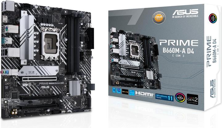Actual product image ASUS MB PRIME B660M-A D4-CSM (Intel,1700,DDR4,mATX) (LGA 1700, Intel B660, mATX)