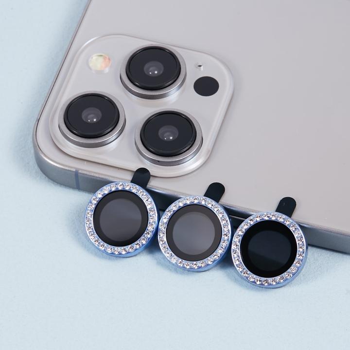 Produktbild Ueli Express Glitzer Kamera Panzerglas Linsenschutz (1 Stück, Apple iPhone 15 Pro, Apple iPhone 15 Pro Max)