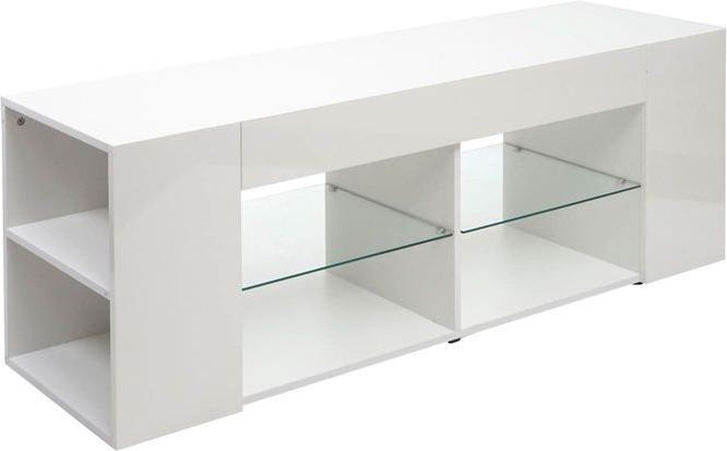 Produktbild Mendler TV-Rack HWC-L36, Holz 50x144x40cm Staufach, hochglanz weiss