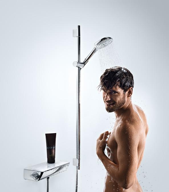 Produktbild hansgrohe Raindance Select E Duschset 120 3 Strahlarten mit Duschstange 90 cm und Seifenschale