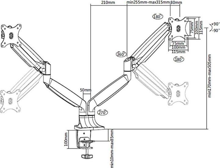 Actual product image Multibrackets M Deskmount (Table, 27")
