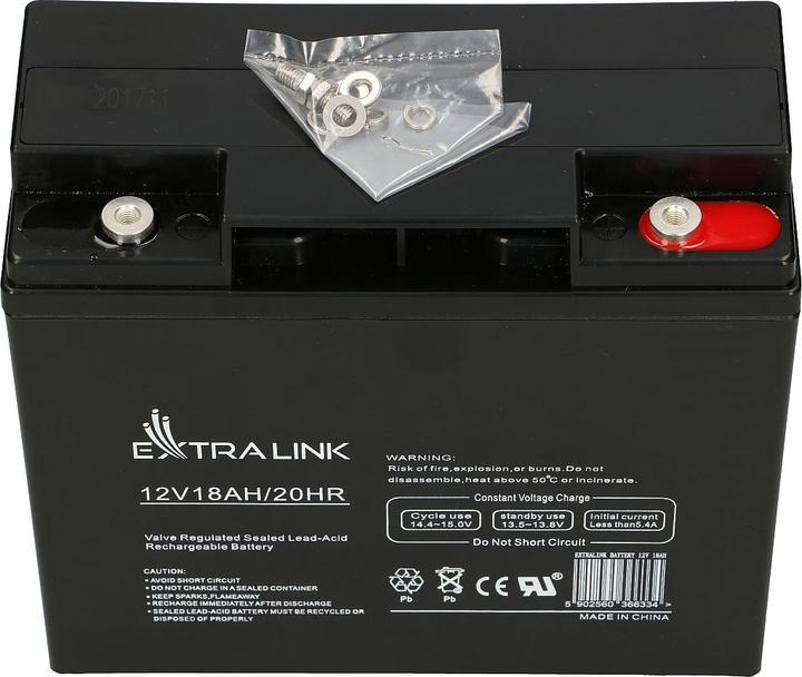 Produktbild Extralink AKUMULATOR BATTERY ACCUMULATOR AGM 12V 18AH - Batterie - 18.000 mAh (13.50 V, 18 Ah)