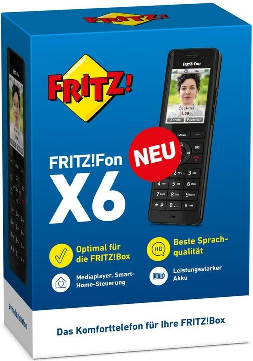 Actual product image AVM FRITZ!Fon 20003009, DECT telephone, Wireless handset, Speakerphone, 100 entries, Caller ID, Black