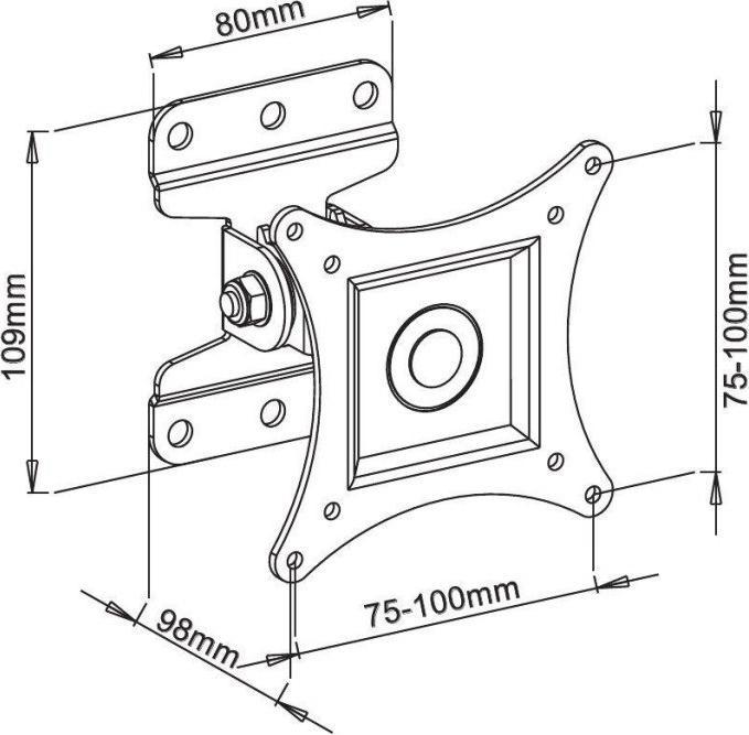 Actual product image Techly ICA-LCD-201BK (Wall, 30", 23 kg)