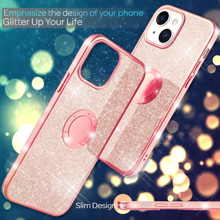 Produktbild Nalia Ring Glitzer Silikon Hülle (Apple iPhone 13 mini)