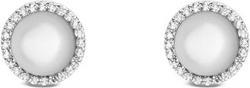 Daniel Wellington Elegant Stud Earrings With Mother-Of-Pearl And Crystals Audrey Dw00401417 (Perle)
