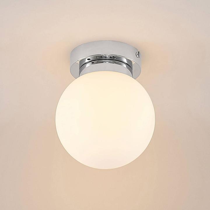 Actual product image Lindby Tavino ceiling light, ball shade, chrome (E14)