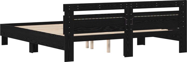 Produktbild VidaXL Eichen Bettgestell Schwarz Eiche Massivholz Eiche 180 x 200 cm (180 x 200 cm)