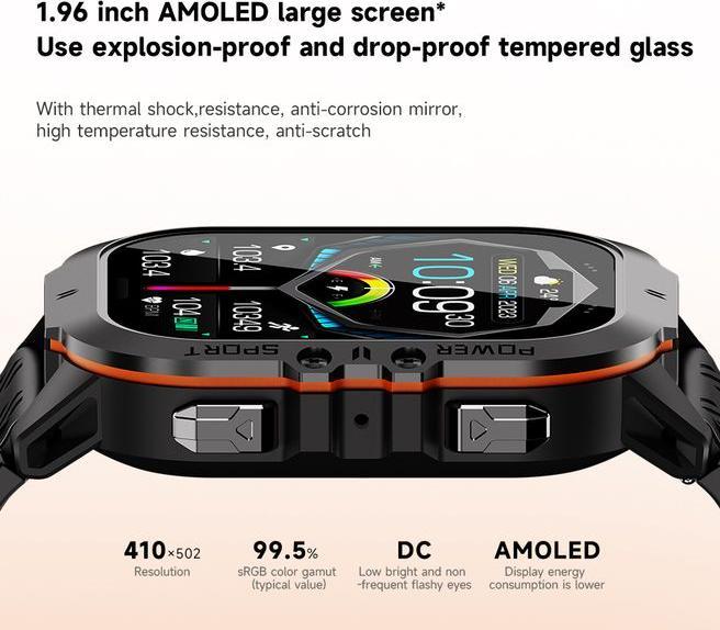 Produktbild Mu Sport Outdoor Smart Watch 1.96" AMOLED Bluetooth Call