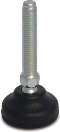 Produktbild Rs Pro Verstellbarer Fuss M8 bis 1000kg x 25mm, bis 30° neigbar / Polyamid Weichstahl, Ø 40mm x 52mm (Kunststoffgleiter)
