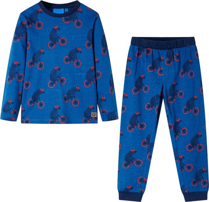 VidaXL Kinderpyjama mit Langen Ärmeln Petrolblau 140,Material (140)