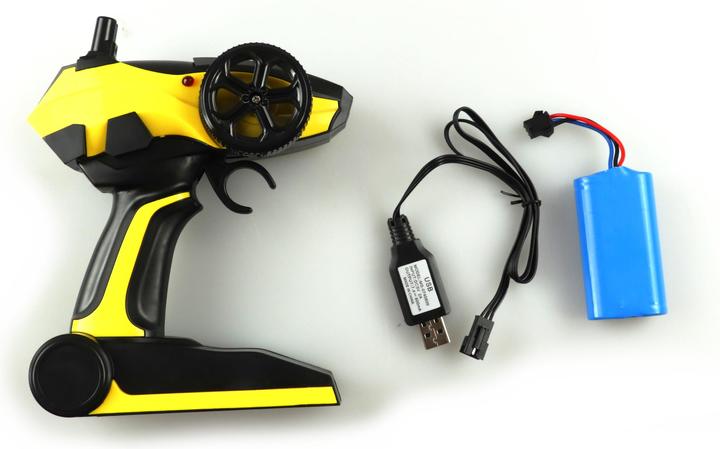 Actual product image Amewi Steampunk Hod Rod Dragster Electric Brushed On Road 4WD 1:16 RTR yellow (RTR Ready-to-Run)