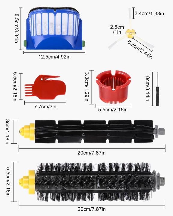 Actual product image Sobeau 17-teiliges Ersatzteil-Set für Roomba 600/500 Serie