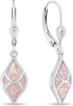 Brilio Silver - Charming silver earrings with pink opals EA1129WP