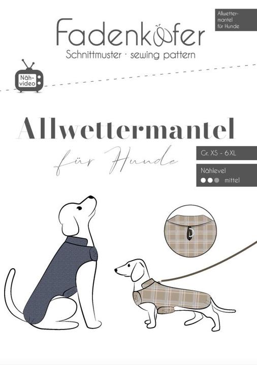 Produktbild Fadenkäfer Papierschnittmuster Allwettermantel Hunde