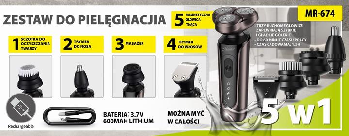 Produktbild Maestro Zestaw do golenia 5w1 USB MR-674