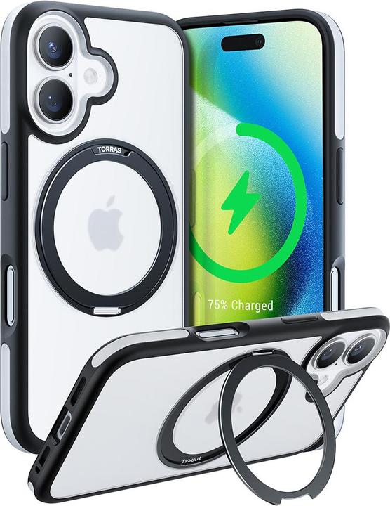 Actual product image Torras Case Ostand R Fusion dla iPhone 16 Plus (Czarne) (Apple iPhone 16 Plus)