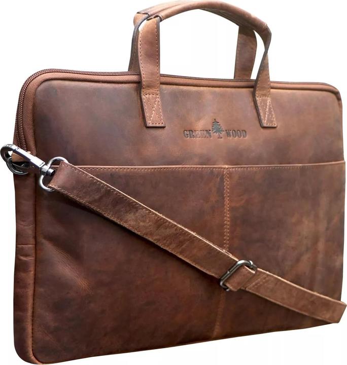 Image du produit Greenwood Laptoptasche Business-/Schultasche 17 Zoll Echtleder Fred Khaki No.6 (17")