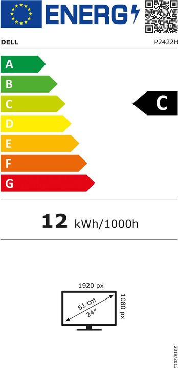 Energy Label Dell P2422H (1920 x 1080 pixels, 23.80")
