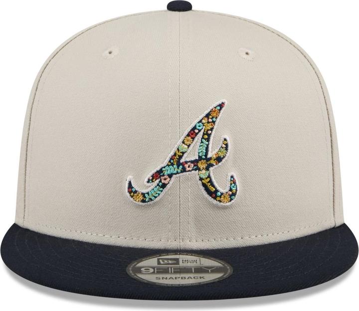 Actual product image New Era 9Fifty Snapback Cap - FLORAL Atlanta Braves stone