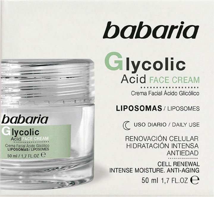 Babaria GLYCOLIC ACID crema facial renovación celular 50 ml (50 ml, Tagescreme)