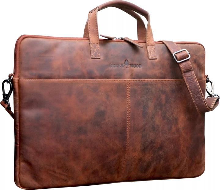 Produktbild Greenwood Laptoptasche Business-/Schultasche 17 Zoll Echtleder Fred Sandel No.5 (17")