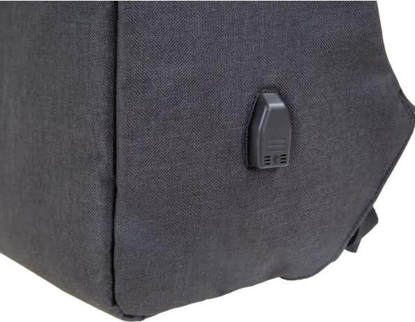 Produktbild Lightpak Rucksack SAFEPAK, mit USB-Ladeport, anthrazit Polyester, gepolsterter Rücken, Trolleyband