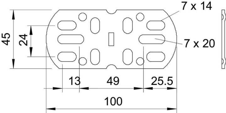 Produktbild OBO Bettermann VF AZK FT Längs-u.Winkelverbinder f ** AZ-Kanal 45x100 St FT 6066550 (Kabeldurchlass, 10 cm)