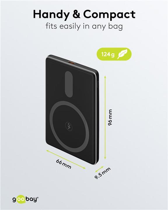 Produktbild Goobay Magnetische Wireless Powerbank 5.000 mAh (5000 mAh, 15 W)