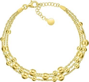 Brilio Silver - Triple gold plated bracelet with beads BRC117Y