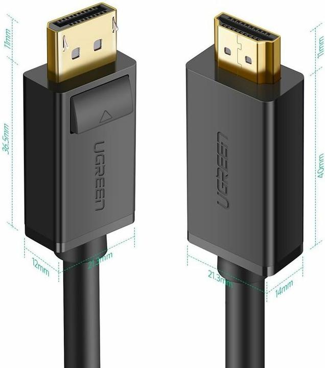 Produktbild Ugreen Display Port – HDMI (3 m, DisplayPort, HDMI)