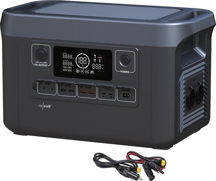 Produktbild Revolt Powerstation & Solar-Generator mit Notstrom-Funktion, 1920 Wh, 2.400 W (1920 Wh, 28 kg)