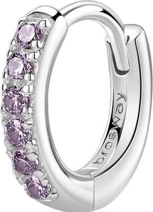 Brosway Fancy Magic Purple FMP85 silver hoop single earring
