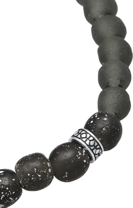 Immagine prodotto Kuzzoi Bracciale perle di vetro riciclate Argento 925 oliva (21 cm, Argento 925, Vetro, Plastico)