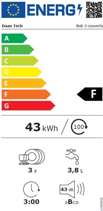 Energie-Label Daan Tech Tischgeschirrspüler