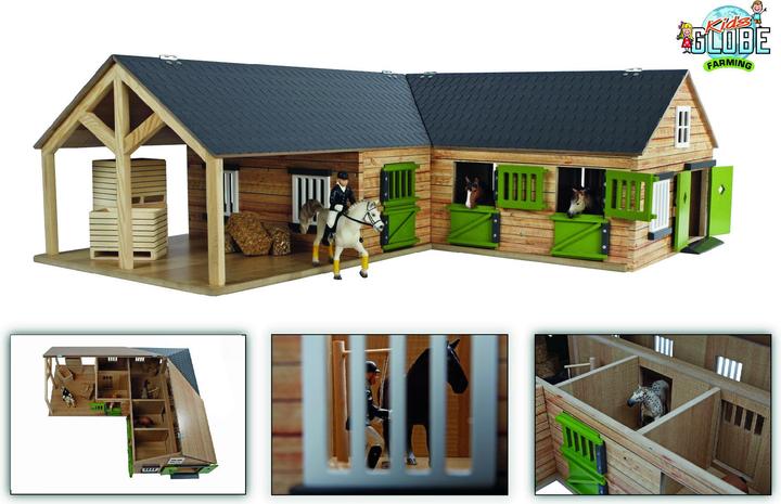 Actual product image NoName Horse corner stable with 3 boxes and storage room 1:24