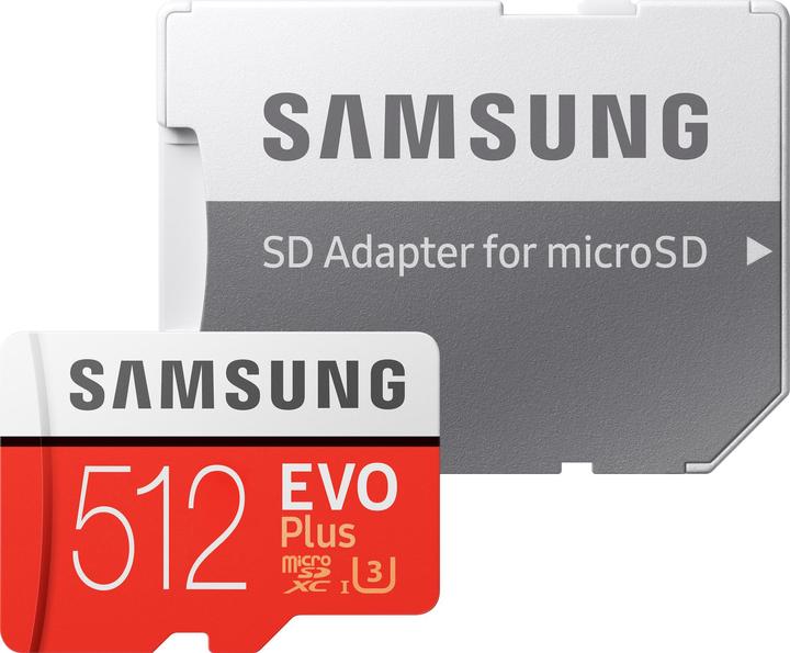 Image du produit Samsung Evo+ microSD UHS-I (512 Go, microSDXC, U3, UHS-I)