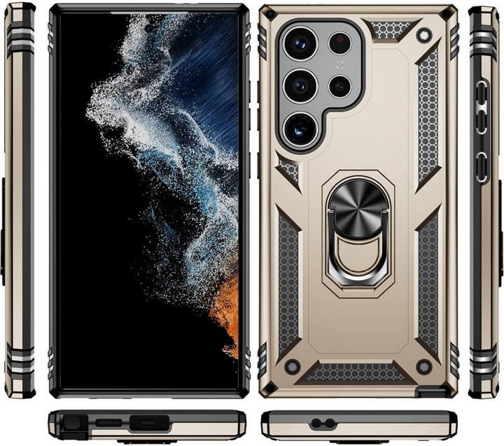 Produktbild Cover-Discount Armor Case mit Kickstand gold (Samsung Galaxy S24 Ultra)