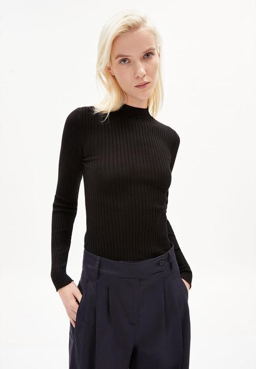 Produktbild Armedangels Alaania Pullover Stand-Up Collar Black (XS)