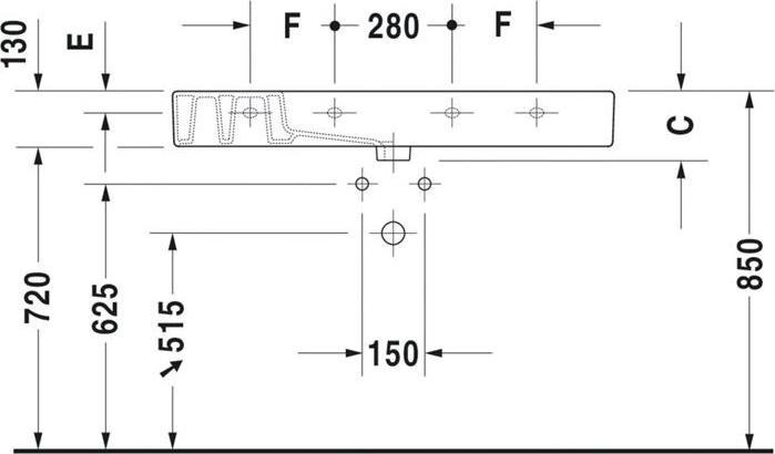 Produktbild Duravit Möbel-Waschtisch Vero 125 cm weiss 0329120000 (490 mm, 1250 mm)