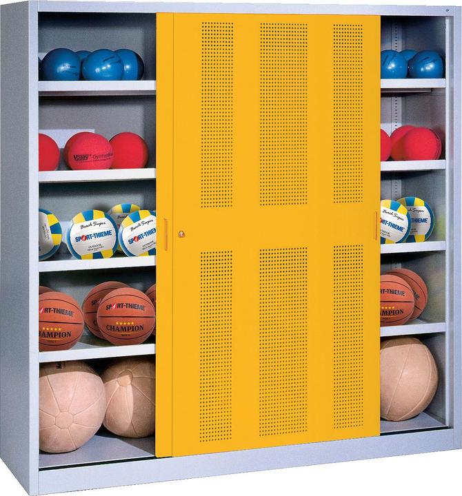 Actual product image C+P Ball cabinet (HxWxD: 195x190x60 cm, with perforated sliding doors, type 4)