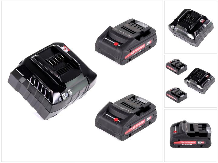 Rothenberger Akku Set 18V LiHD mit 2x Akku 4,0Ah ( 1000002548 ) + Ladegerät ( 1000001654 ) (18 V)