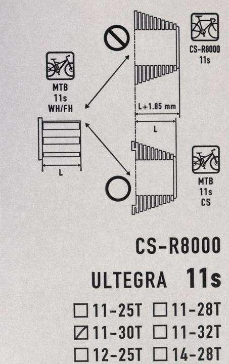 Nährwerte und Zutaten Shimano Ultegra CS-RS8000/CS-HG800 (11-fach, 11-30)