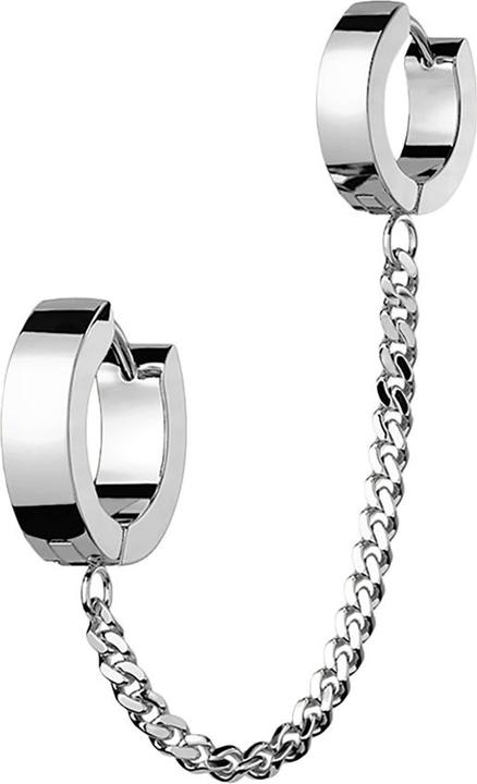 Star Piercing Ohrring zum Klappen silber Kette mit Ohrring (ohne Messing, Chirurgenstahl 316L)