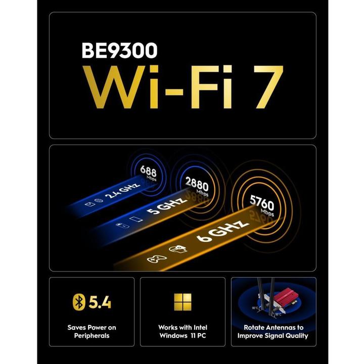 Actual product image Cudy BE9300 Wi-Fi 7 PCI Express Adapter (PCI-E x1)