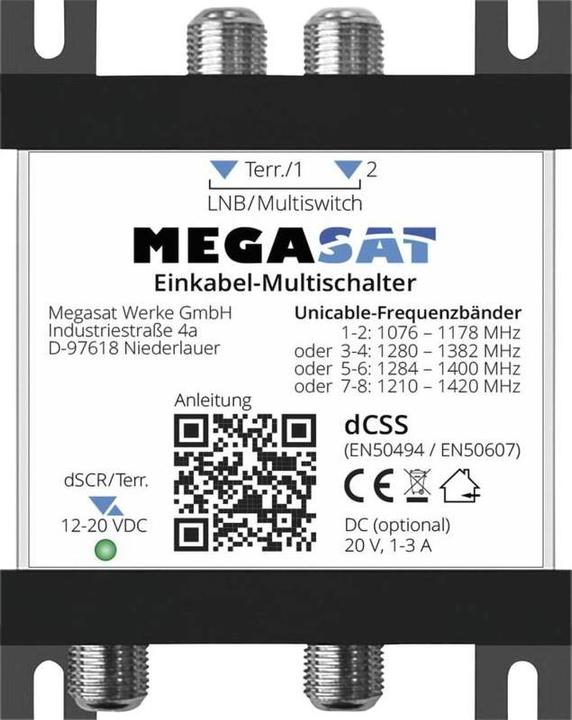 Actual product image Megasat 0600211 SAT multiswitch inputs 3 2 SAT/1 terrestrial (Multi switch)