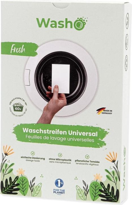 Actual product image Washo Washing strips (60 Washing cycles, Washcloths)
